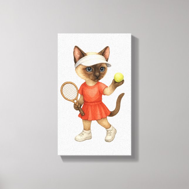 Toile Thème tennis pour amateurs de chats  (Recto)