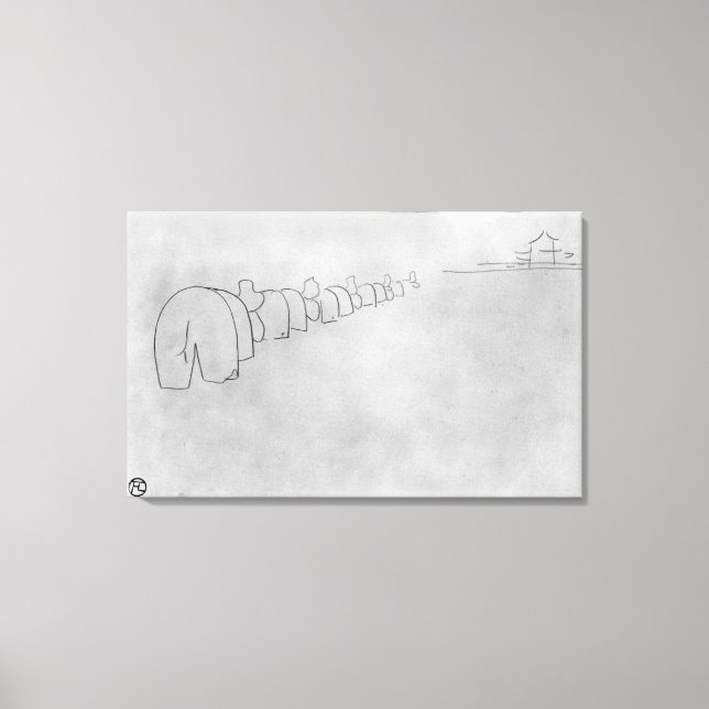 Toile Théorie des éléphants, 1896 (Recto)