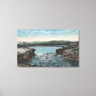 Toile Thermopolis, WY - vue de pont au-dessus de Big