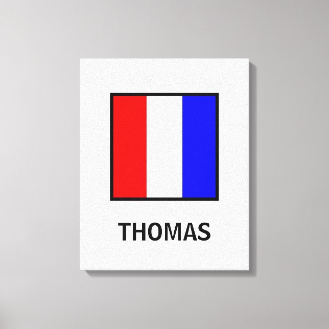 Toile Thomas Nom de famille Nautical Flag (Recto)