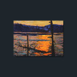 Toile Thomson - Coucher de soleil, Canoe Lake<br><div class="desc">Coucher du soleil,  lac de canoë. Peinture d'art raffiné par l'artiste canadien Tom Thomson,  1916</div>