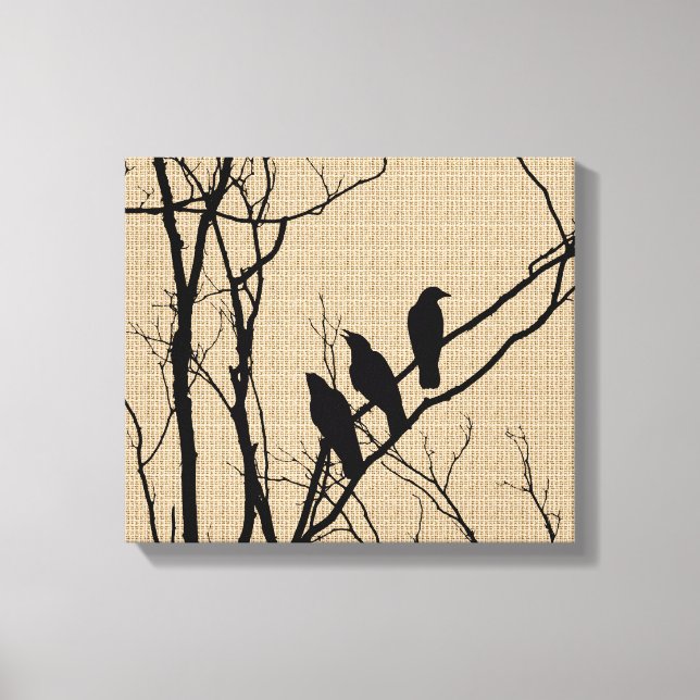 Toile Three Birds on Canvas (Recto)