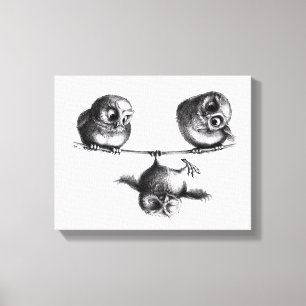 Toile Three Owls
