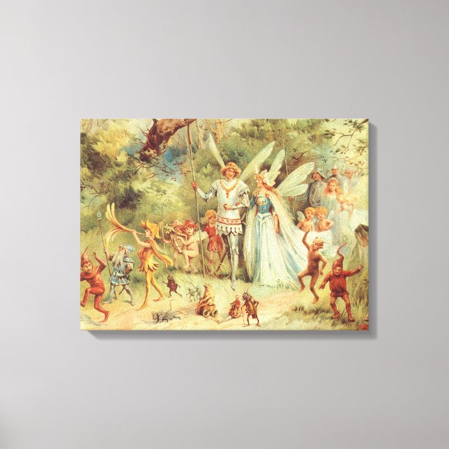 Toile Thumbelina et Prince Mariage, contes Vintages de f (Recto)