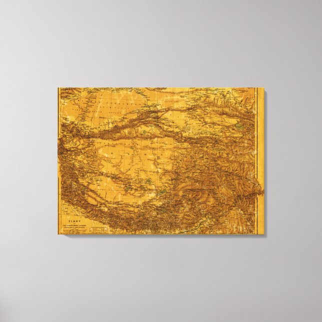 Toile TibetCarte panoramiqueTibet (Recto)