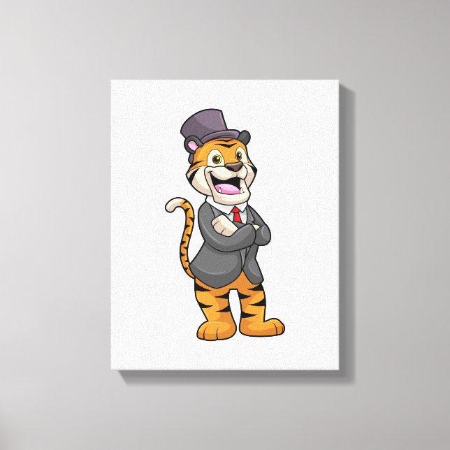 Toile Tiger comme chambre avec veste et Casquette (Recto)