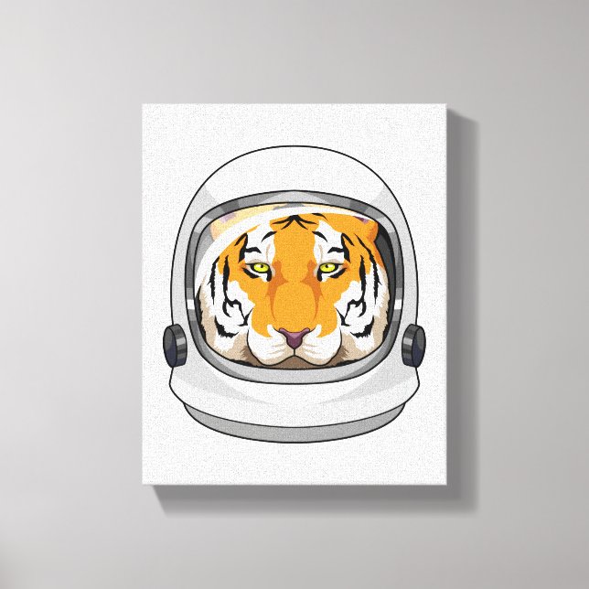 Toile Tiger en astronaute avec casque (Recto)
