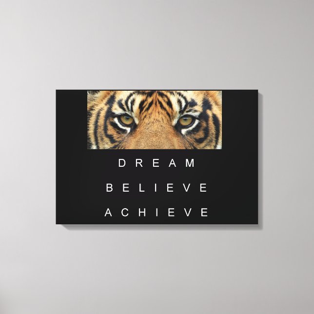 Toile tiger eyes performance motivation citation (Recto)