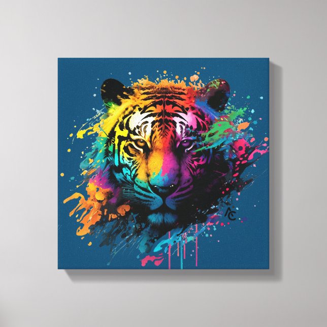 Toile Tiger Neon Enk Splash (Recto)