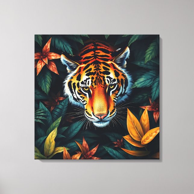 Toile “Tiger of Mine” – Colourful Tiger Portrait (Recto)