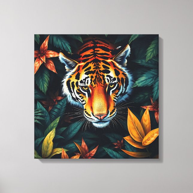 Toile “Tiger of Mine” – Colourful Tiger Portrait (Recto)