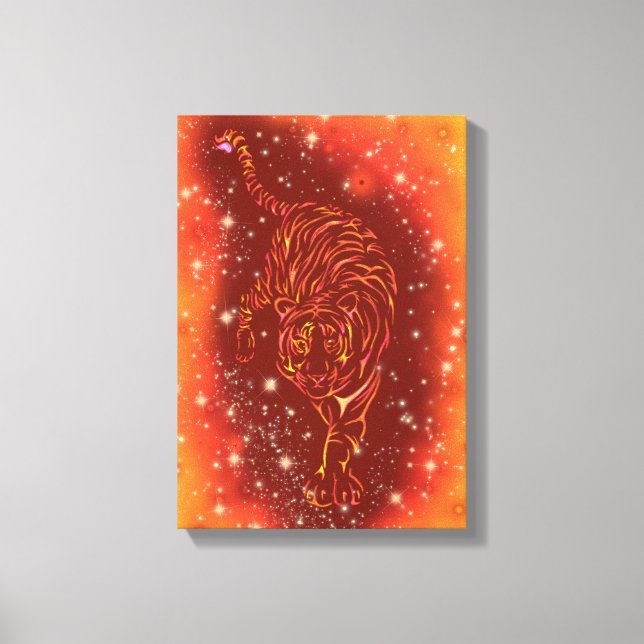 Toile Tiger Tiger Tiger Tourner À Galaxy Starry Night (Recto)