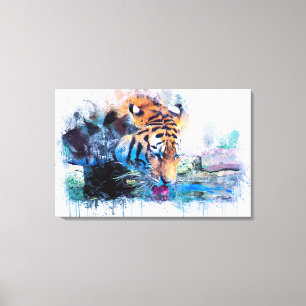 Toile Tigre aquarelle