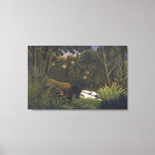 Toile Tigre attaquant un cheval et un Noir endormi ( (Recto)