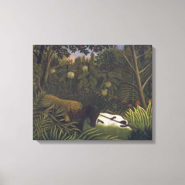 Toile Tigre attaquant un cheval et un Noir endormi ( (Recto)