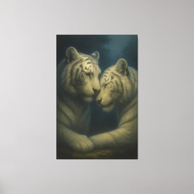 Toile Tigre Blanc – Affection Éternelle • Beaux-Arts de  (Recto)