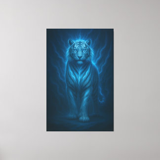 Toile Tigre Blanc Céleste Bleu-Électrique – Ventilateur