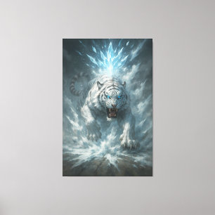 Toile Tigre blanc de givre – Empereur du royaume gelé – 