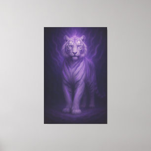 Toile Tigre blanc de l'aura de minuit – Puissance mystiq