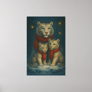 Toile Tigre Blanc – Gardien de la Lumière – ManJiangHong