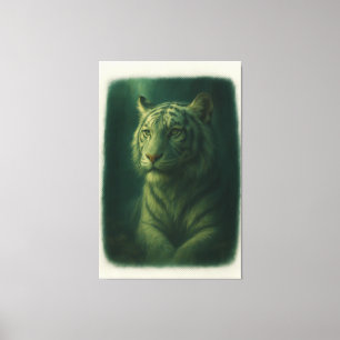 Toile Tigre Blanc Majestueux – Portrait d'Art Fin