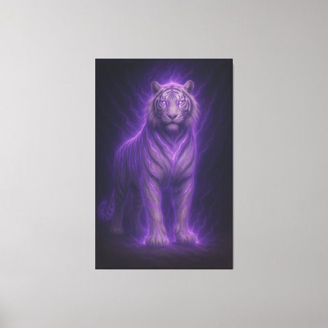 Toile Tigre Blanc Pourpre du Tonnerre Céleste – Fa de Ha (Recto)
