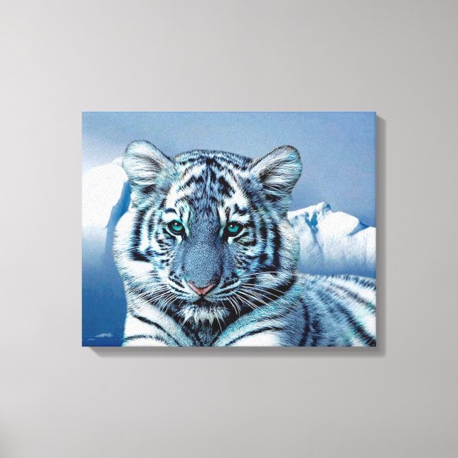 Toile Tigre bleu blanc (Recto)