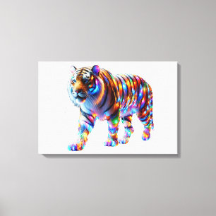 Toile Tigre coloré - Art Verre Vibrant