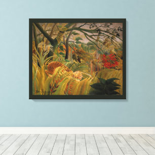 Toile Tigre dans une tempête tropicale par Henri Roussea