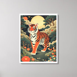 Toile Tigre de gardien dans la forêt de Joseon