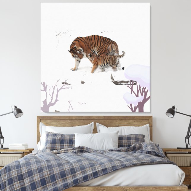 Toile Tigre de Sibérie dans la neige (Insitu(Chambre))