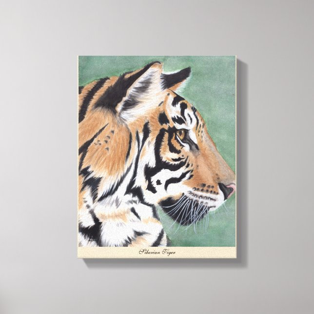 Toile Tigre de Sibérie Pièce originale aquarelle murale (Recto)