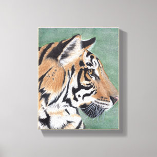 Toile Tigre de Sibérie Pièce originale aquarelle murale