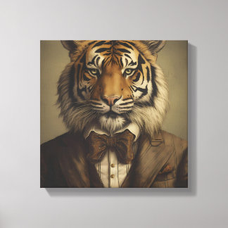 Toile Tigre en costume | Art animal | Animal en costume