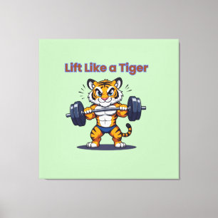 Toile **Tigre Fort – Illustration d'un Tigre Mignon qui
