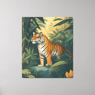 Toile Tigre majestueux dans la Jungle Elégant Art de la 