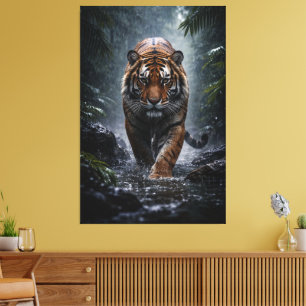 Toile Tigre Majestueux – Puissance Silencieuse sous la P