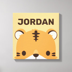 Toile Tigre Mignon avec Nom Personnalisé