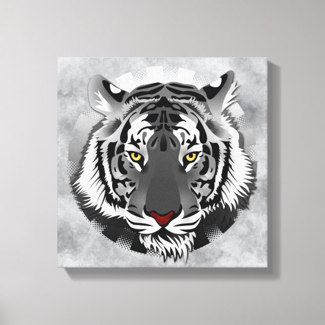 Toile Tigre noir et blanc (Recto)