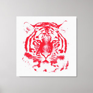 Toile Tigre rouge et blanc face rapprochée