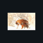 Toile Tigres<br><div class="desc">Les tigres en hiver La toile brillante de Zazzle est faite d'un mélange coton-poly sans additif et dispose d'un revêtement spécial à l'encre qui protège la surface imprimée de la fissuration lorsqu'elle est étirée. Réalisées en tissage serré idéal pour tout œuvres d'art et photographie, le séchage instantané des toiles en...</div>