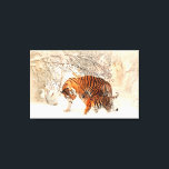Toile Tigres<br><div class="desc">Les tigres en hiver La toile brillante de Zazzle est faite d'un mélange coton-poly sans additif et dispose d'un revêtement spécial à l'encre qui protège la surface imprimée de la fissuration lorsqu'elle est étirée. Réalisées en tissage serré idéal pour tout œuvres d'art et photographie, le séchage instantané des toiles en...</div>
