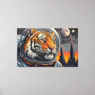 TOILE TIGRES DANS L'ESPACE-2