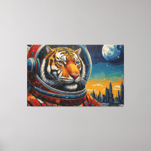 TOILE TIGRES DANS L'ESPACE-3