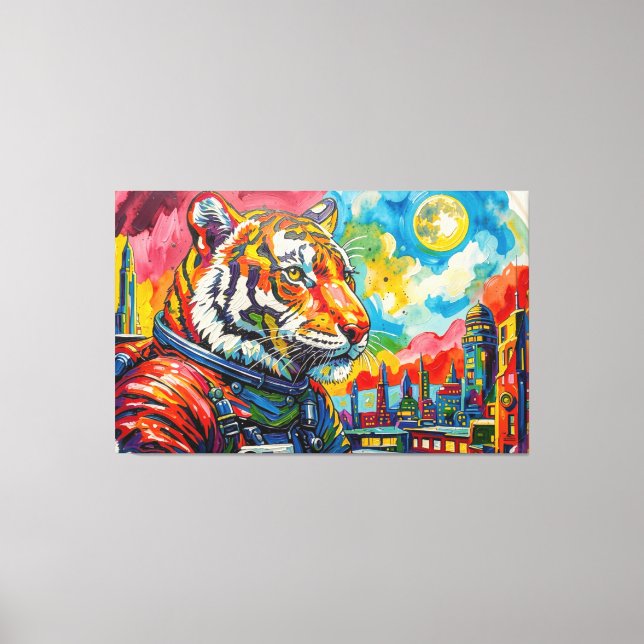 TOILE TIGRES DANS L'ESPACE-6 (Recto)