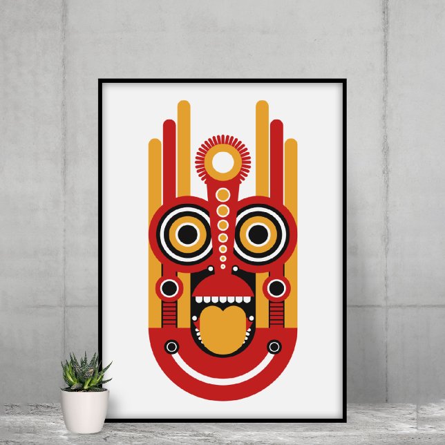 Toile Tiki jaune rouge (Créateur téléchargé)