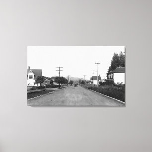 Toile Tillamook, scène résidentielle de rue de l'Orégon