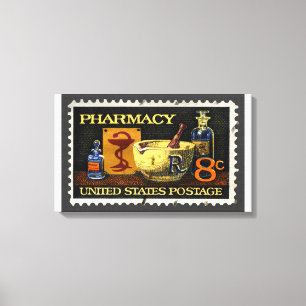 Toile Timbre De Pharmacie Avec Bol D'Hygeie