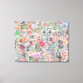 Toile Timbres du monde entier, Canvas Art Unique