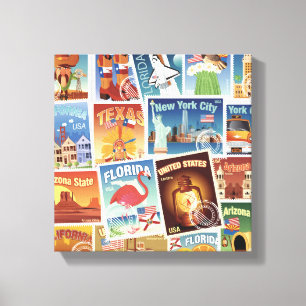 Toile Timbres-poste des Etats-Unis